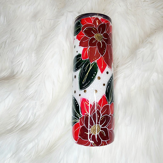 20 oz. Poinsettia Christmas Tumbler